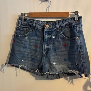 Embroidered Denim Women's Shorts
